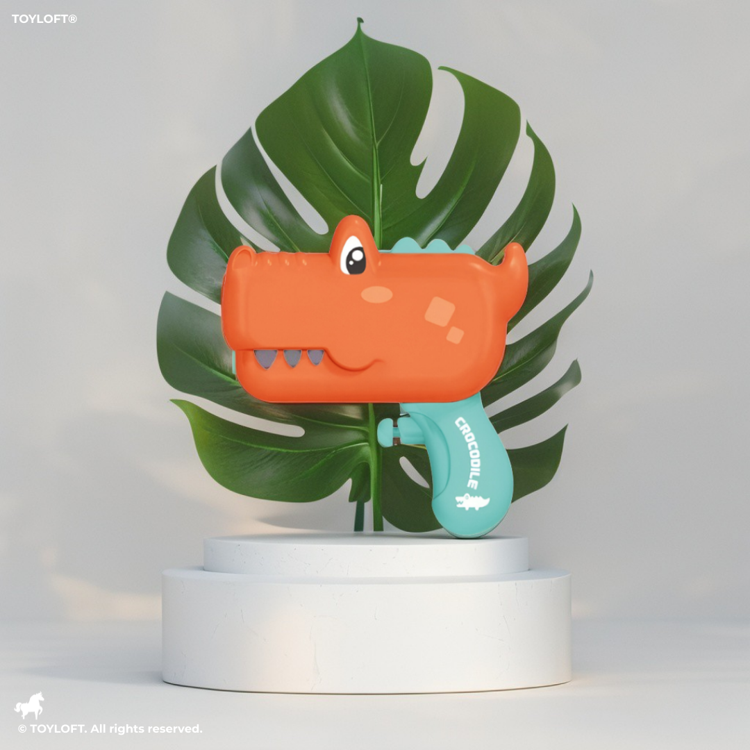 Brown - Dinosaur Mini Water Gun for Toddlers – Cute Squirt Toy for Kids | Summer Pool, Beach & Outdoor Water Play LMI11303