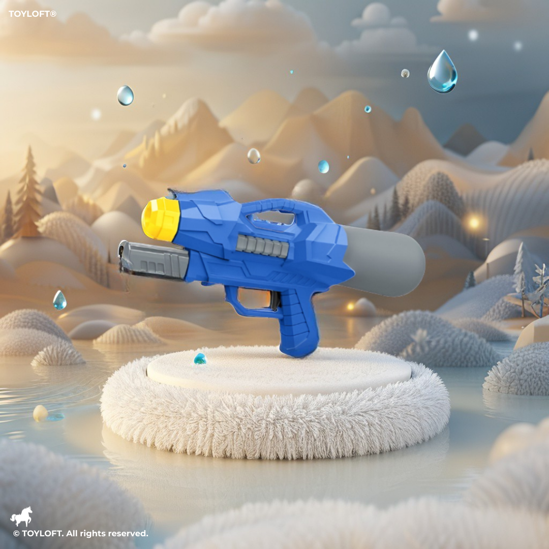 Extreme Super Soaker Water Blaster 1800ML– High-Pressure Tactical Squirt Water Gun for Kids & Adults, Easy-Fill Tank, Ergonomic Grip, Durable Outdoor Summer Toy (Blue/Grey) LMI14340