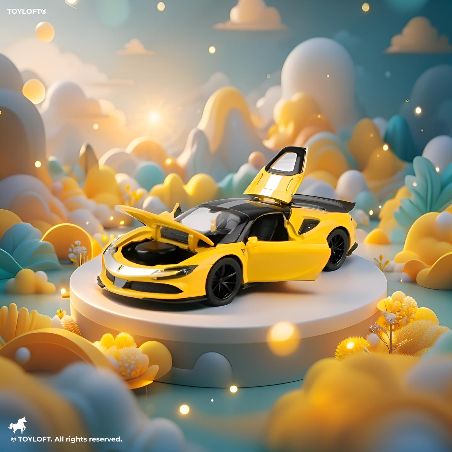 Lamborghini Aventador Yellow - Die-Cast Sports Car Model Toy (1:32 Scale) - Collector's Edition Supercar Replica LMI13755