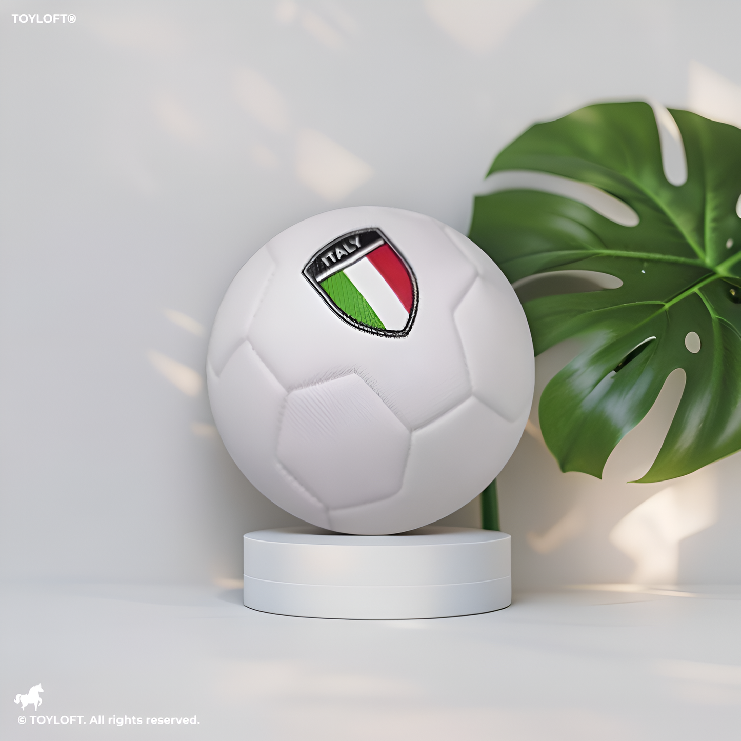 Italy Soccer Ball – Italian National Team Crest Official Training Football White LMI13142.