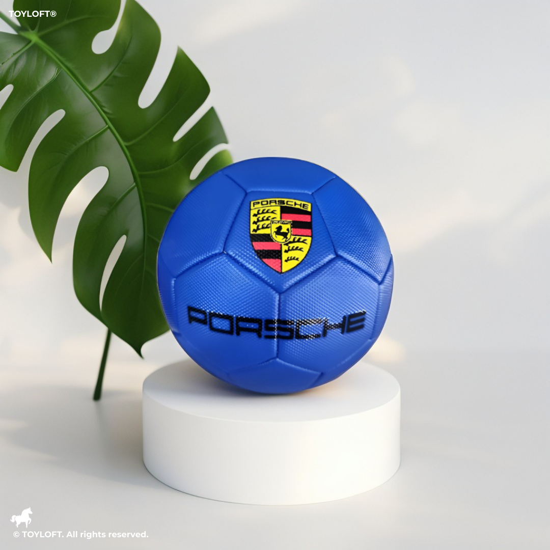 Porsche Blue Soccer Ball – Premium Football with Crest Logo | High-Quality Sports Gear LMI13146.