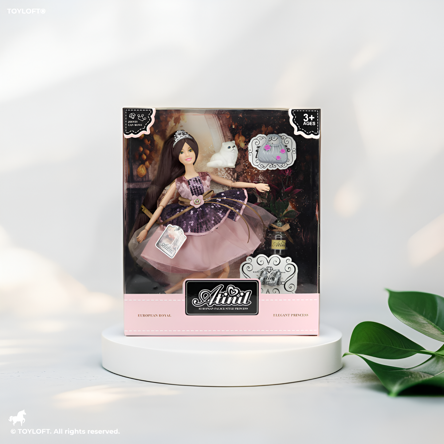 Atinil European Palace Style Princess Doll with Accessories & Pet Cat NX12662