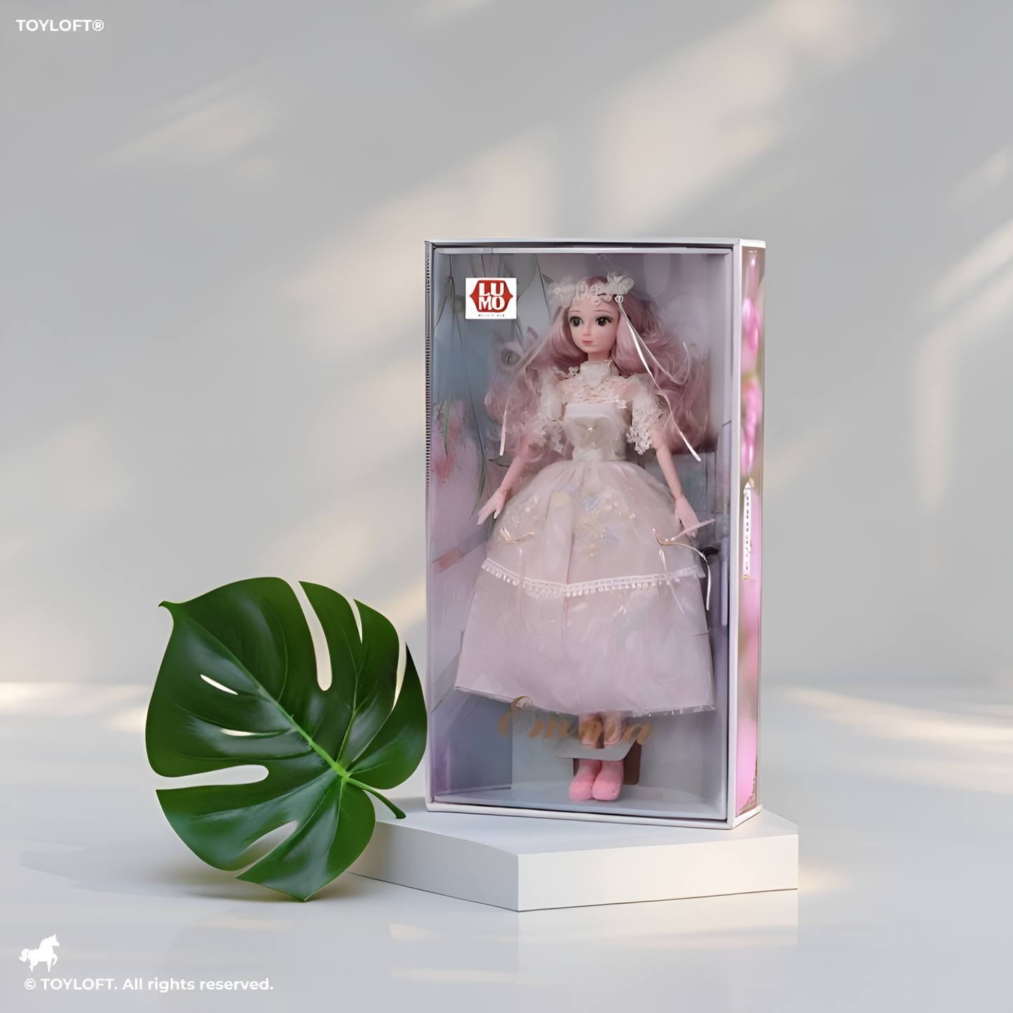 Collectible Fantasy Princess Doll with Pastel Pink Hair | Elegant Fairy Wedding Dress Toy LMI10475