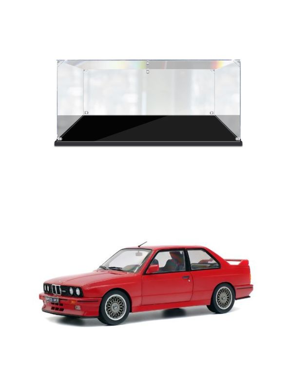 RED - BMW E30 M3 Diecast Model Car - Red Collectible Toy Car Detailed Interior & Exterior with Acrylic Display Case