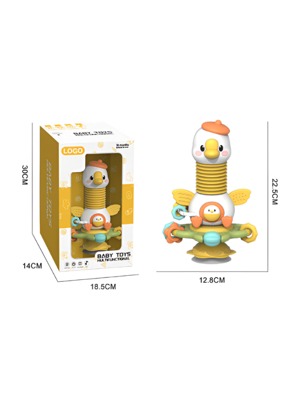 Multifunctional Baby Educational Learning Toy | Suction Cup Rotating Duck Sensory Activity Game for Infants NX15658