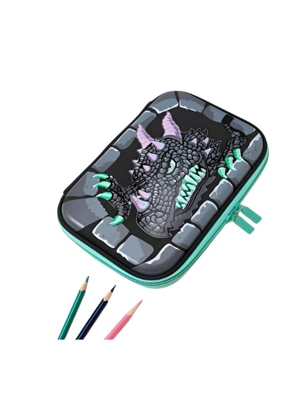 Crocster – Crocodile Face Pencil Pouch for Kids | Single Chain Case | Fun Animal Design for Colour Pens & Stationery NOV8556.