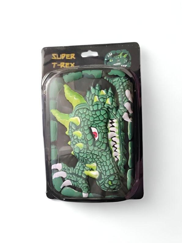 Green - Crocster – Crocodile Face Pencil Pouch for Kids | Single Chain Case | Fun Animal Design for Colour Pens & Stationery NOV8556.