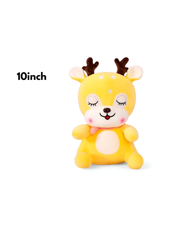 Yellow - Cuddly Deer – 10 Inch Soft Plush Toy, Perfect Huggable Friend for Kids and Toddlers LMI11473.