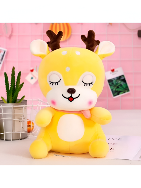 Yellow - Cuddly Deer – 10 Inch Soft Plush Toy, Perfect Huggable Friend for Kids and Toddlers LMI11473.