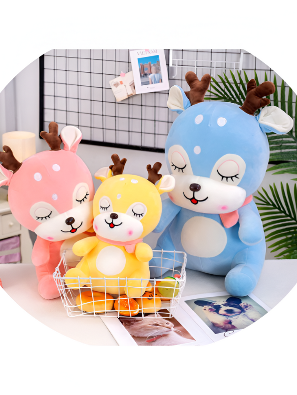 Yellow - Cuddly Deer – 10 Inch Soft Plush Toy, Perfect Huggable Friend for Kids and Toddlers LMI11473.
