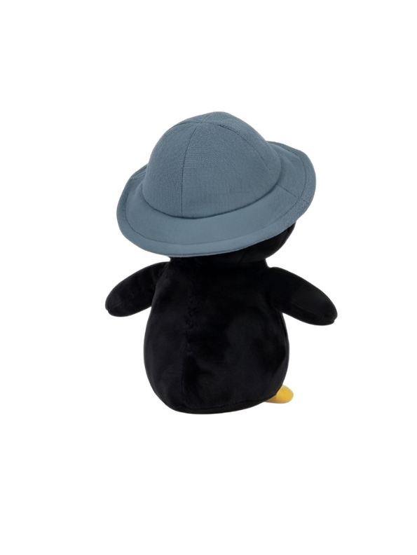Cute 10-Inch Penguin Plush Toy with Blue Sun Hat ST14736.