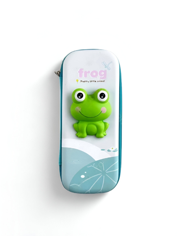 Cute 3D Frog Pencil Case for Kids | Kawaii Hard Shell Stationery Pouch with Zipper and Compartments NOVGBT-2406.