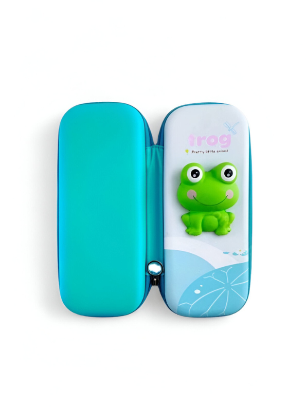 Cute 3D Frog Pencil Case for Kids | Kawaii Hard Shell Stationery Pouch with Zipper and Compartments NOVGBT-2406.
