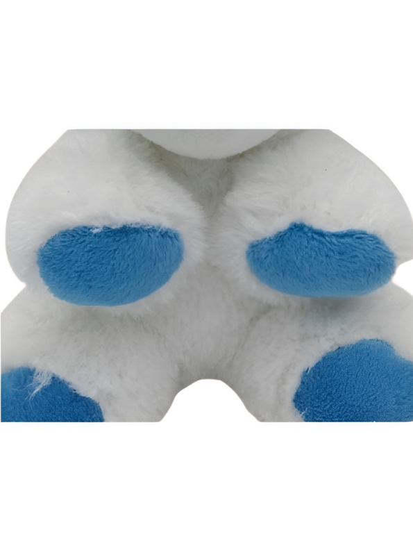 Cute 6-Inch White Puppy Plush – Soft Blue-Pawed Stuffed Dog Toy ST14951.