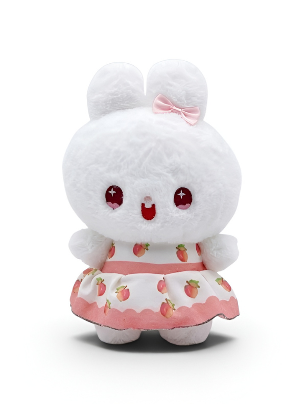 Cute 8-Inch Peach Print Bunny Rabbit Plush Toy – Soft Stuffed Animal for Kids & Collectors ST14488