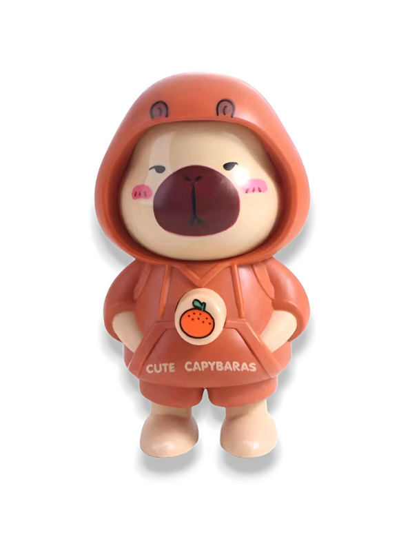 Cute Capybara Keychain - Face-Changing Figure with Hooded Design for Bags, Backpacks & Keys NOVHBC-188132.