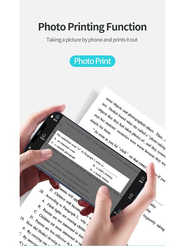 Cute Dinosaur Mini Portable Pocket Printer - Blue - Toyloft