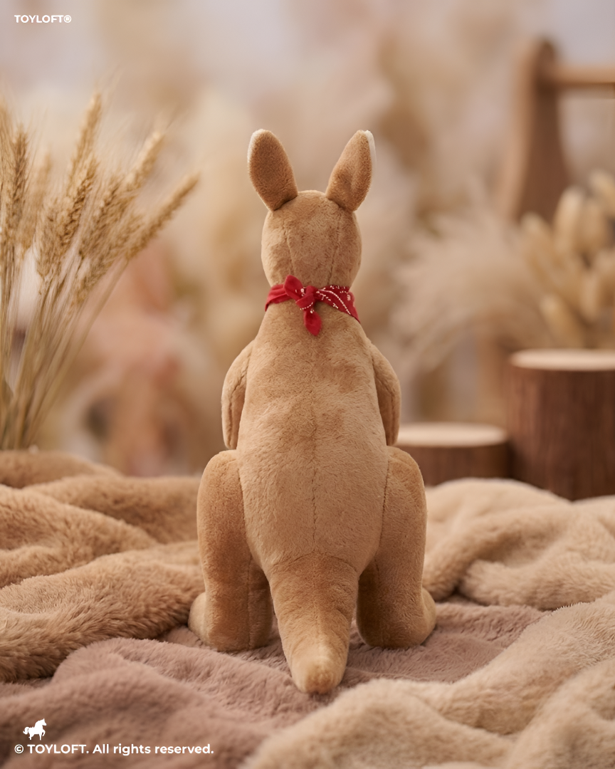 Cute Kangaroo Plush with Baby Joey in Pouch – Light Brown 8-Inch Stuffed Animal Soft Toy ST11554