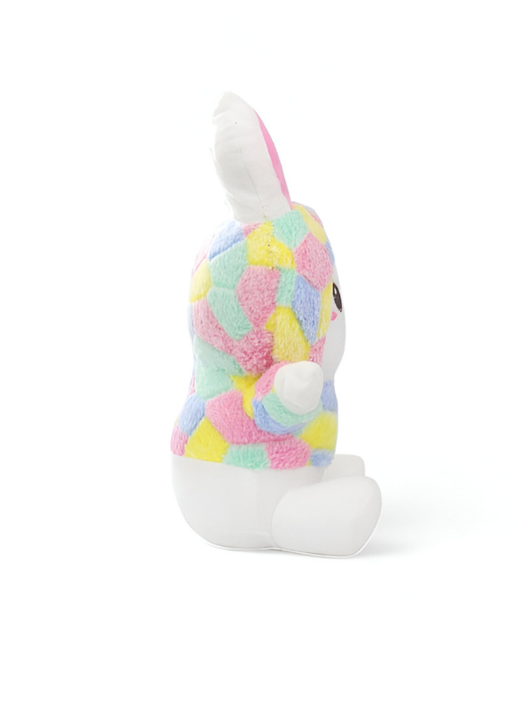 Cute Kawaii Bunny Plush Toy - Soft 8-inch Stuffed Animal Rabbit in Honeycomb Hoodie LMI11092.