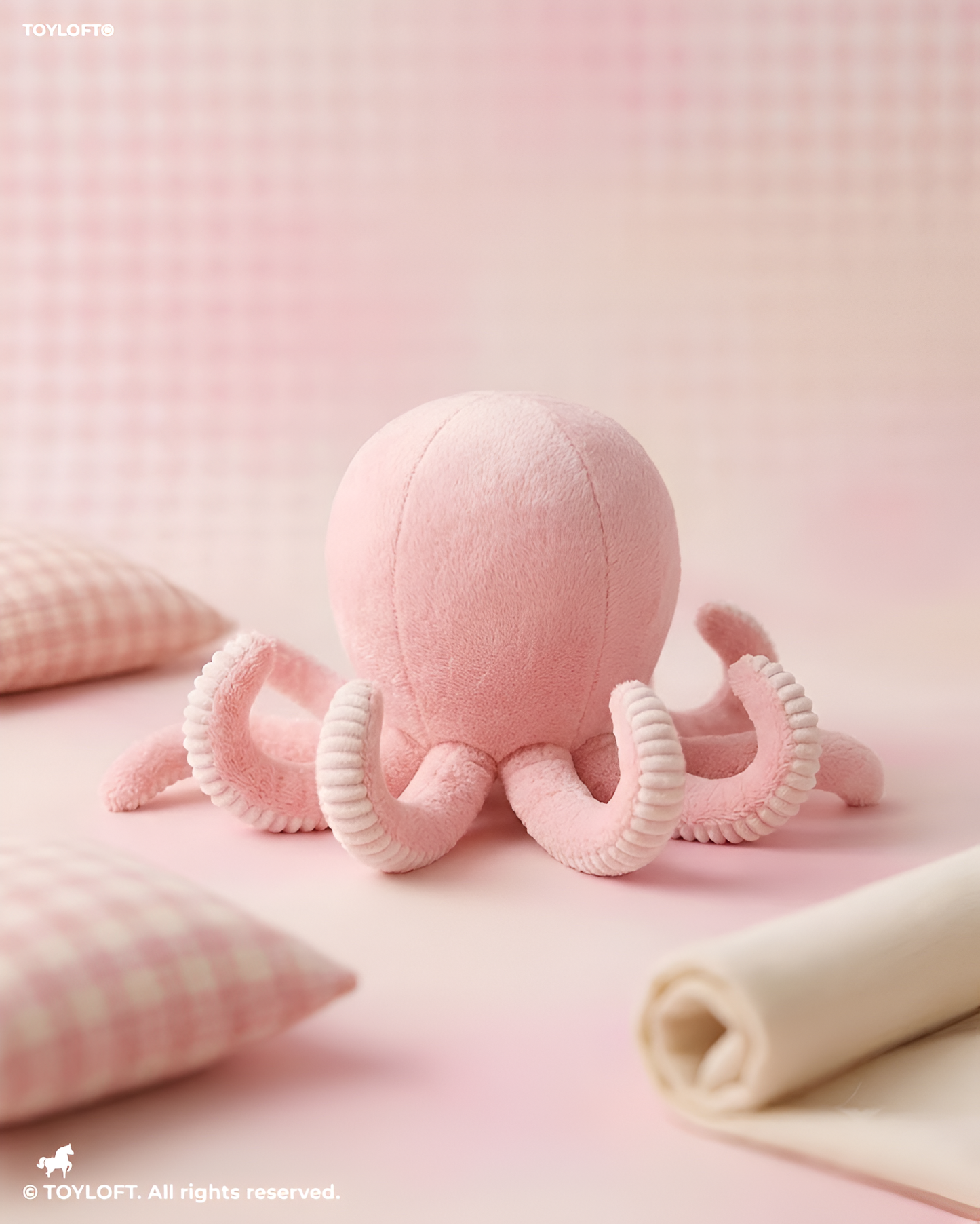 Cute Octopus Plush Toy 8 Inch – Soft Stuffed Ocean Animal Toy Pink ST11536.