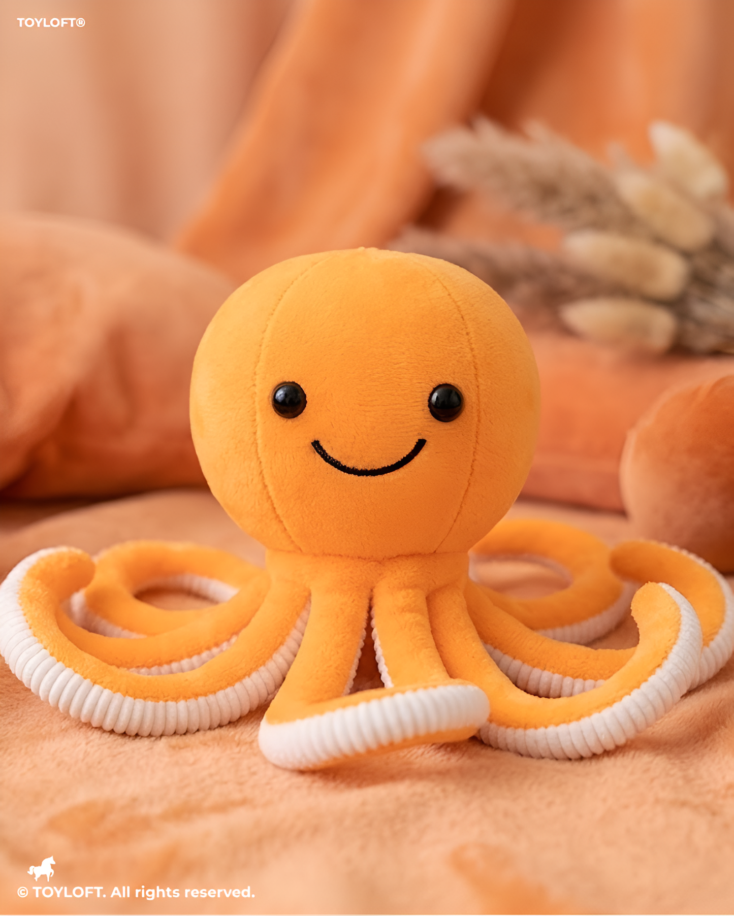 Cute Octopus Plush Toy 8 Inch – Soft Stuffed Ocean Animal Toy Orange ST11536.
