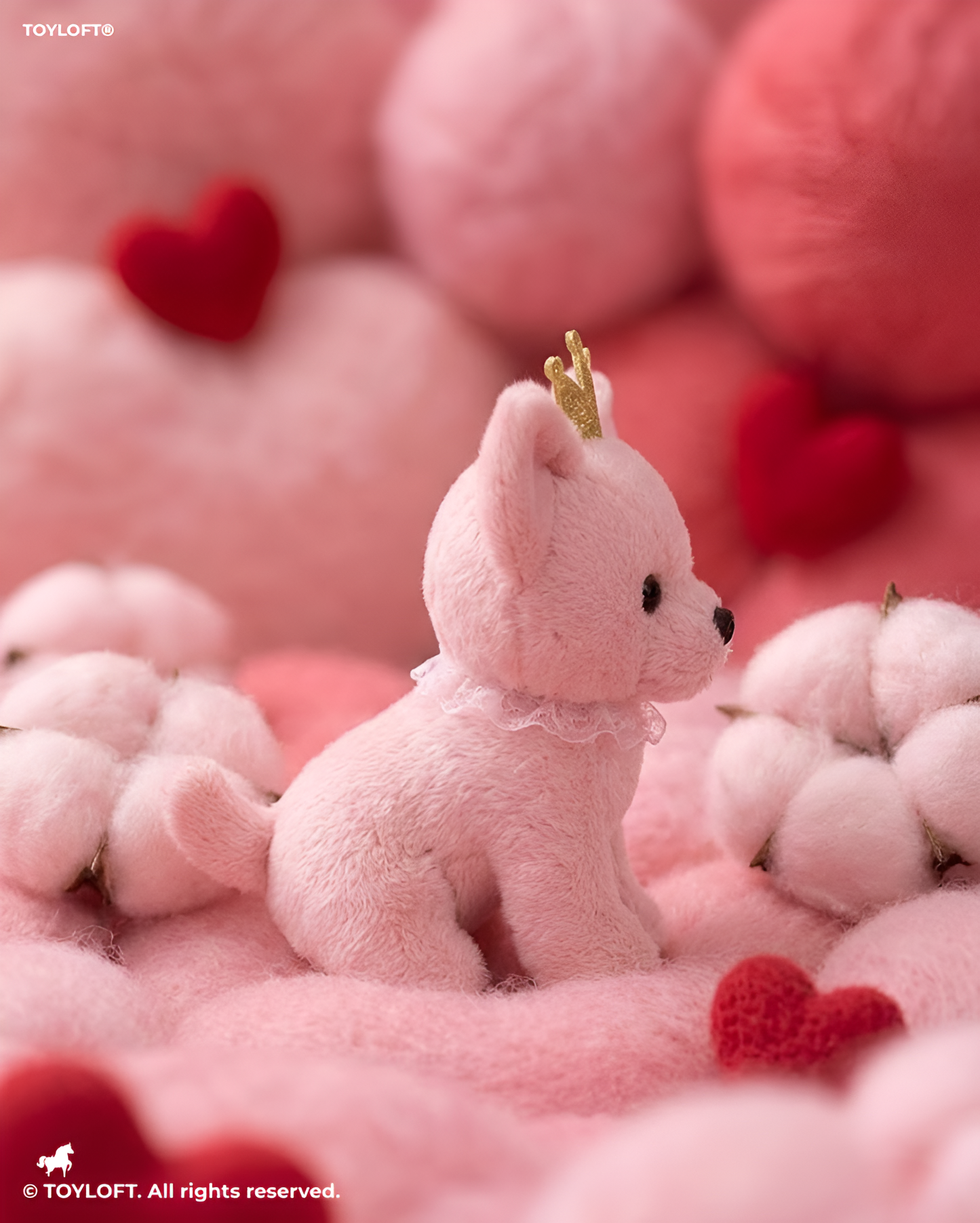 Cute Pink Puppy Soft Toy with Gold Crown & Pink Rruff – 8-Inch Stuffed Animal Plushie for Kids and Girls ST11091