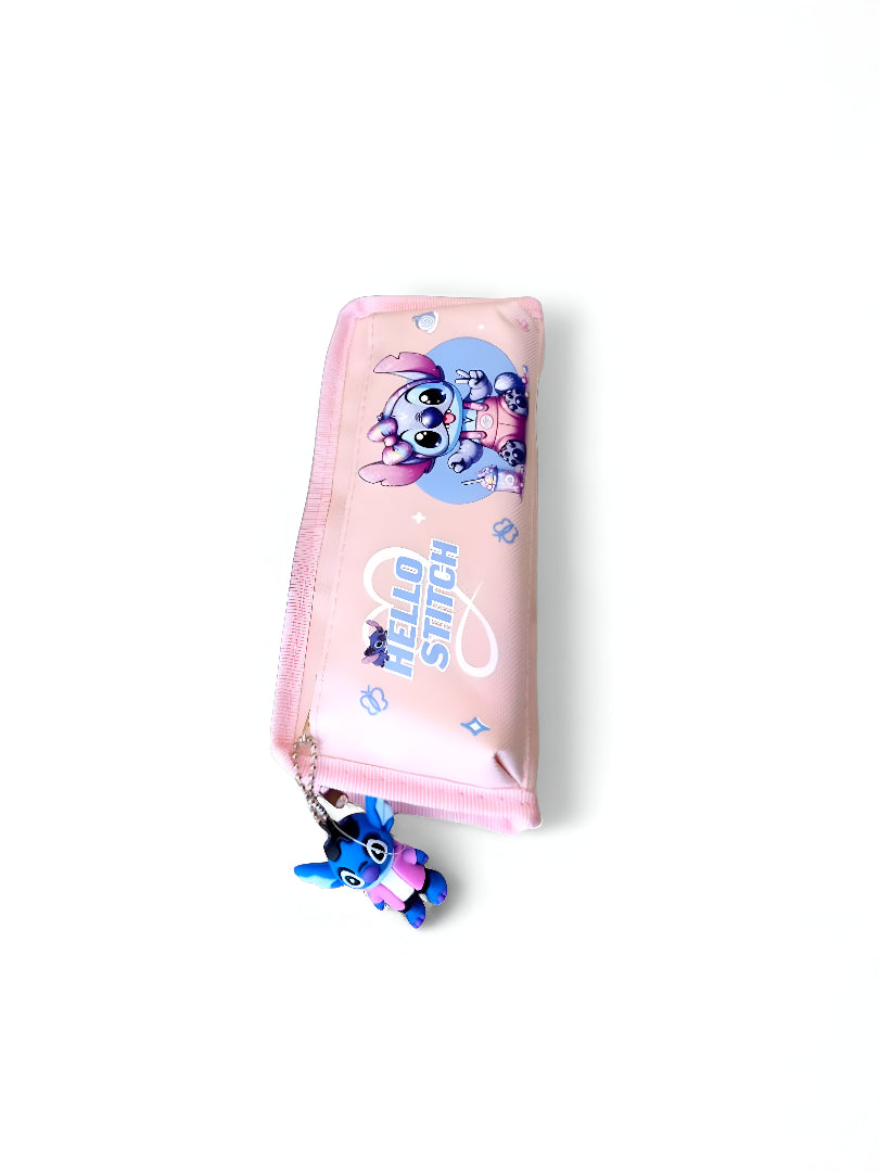 Baby Pink - Cute Stitch Pencil Pouch & Stationery Case | Purple Disney "Hello Stitch" Pen Organizer | Zippered Kids School Supply Gift NOVHBC-1881006.