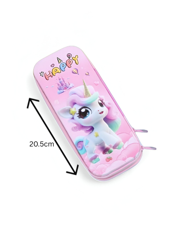 Cute Unicorn Hard Shell Pencil Case | 3D Design Stationery Pouch for Girls | Back to School Organizer Gift NOVHBC-1881229.