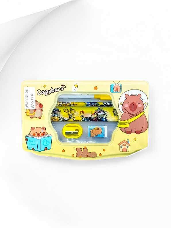 Yellow - Cute Capybara Pencil Case | 3D Design Stationery Pouch for Girls | Back to School Organizer Gift NOVHBC-1881120.