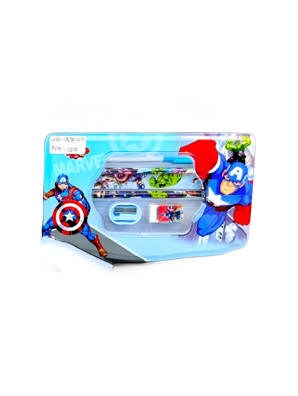 Blue - Cute Captain America Pencil Case | 3D Design Stationery Pouch for Girls | Back to School Organizer Gift NOVHBC-1881120.