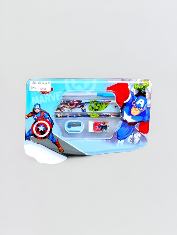 Blue - Cute Captain America Pencil Case | 3D Design Stationery Pouch for Girls | Back to School Organizer Gift NOVHBC-1881120.