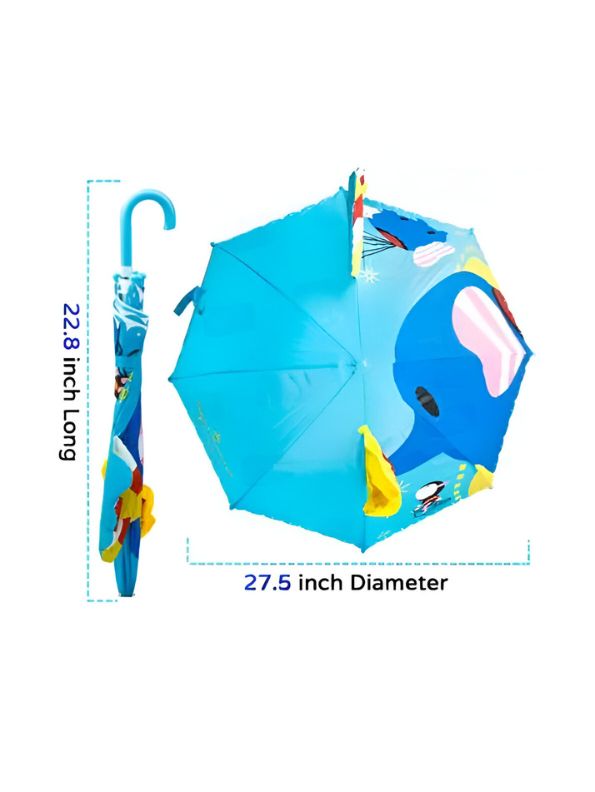 Cute Dolphin Umbrella for Kids – 47 cm Lightweight & Waterproof | Fun Animal Design for Toddlers & Children NOV6222.