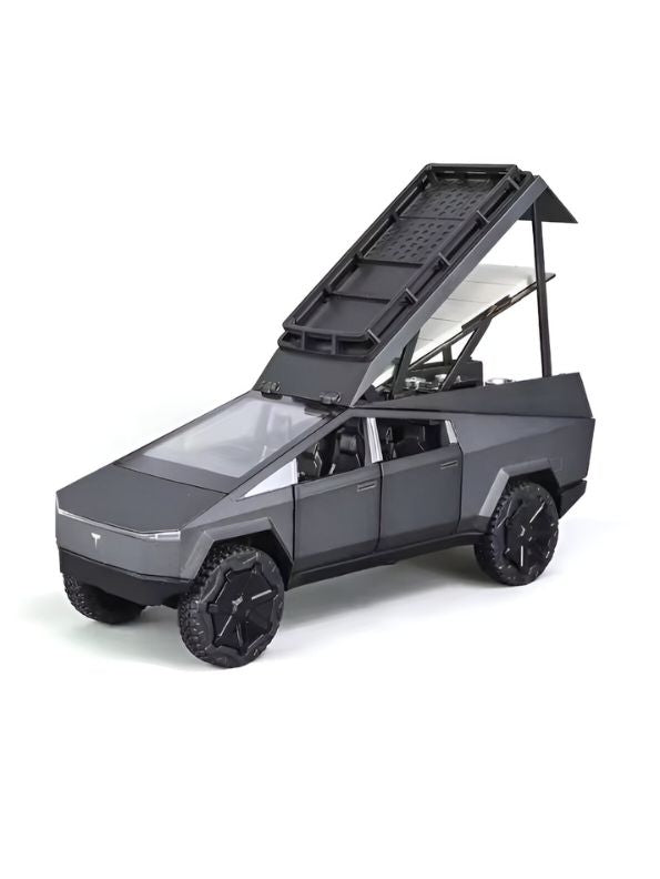 Black - Cybertruck Diecast Car Toy – Camping RV Edition | Collectible Metal Model for Kids & Adults Scale 1:24 LMI14923.