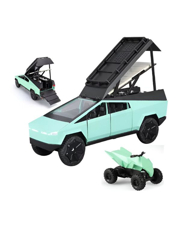 Green - Cybertruck Diecast Car Toy – Camping RV Edition | Collectible Metal Model for Kids & Adults Scale 1:24 LMI14923.