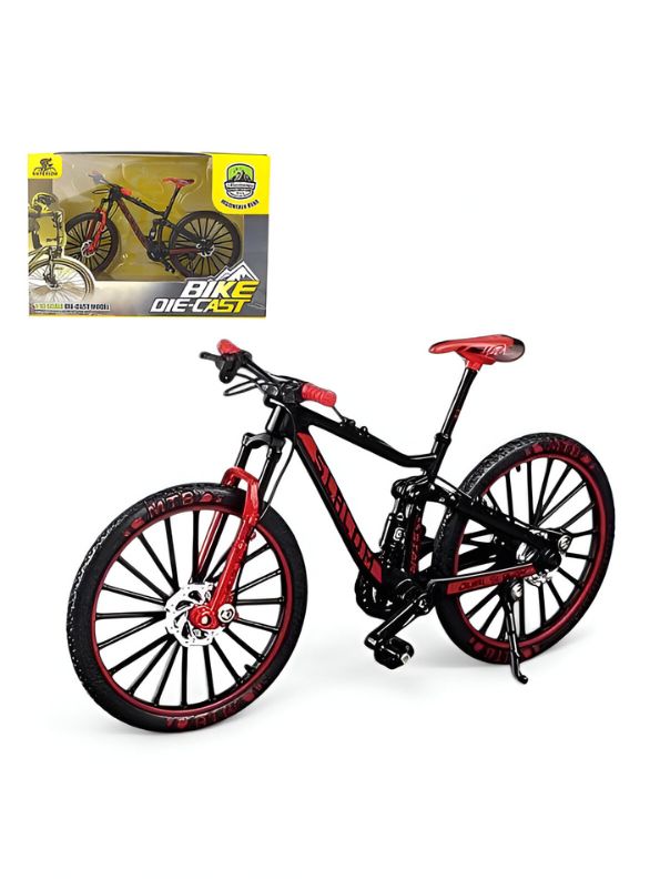 CycloCraft Mini Showpiece Mountain Bike – Alloy Bicycle Decoration for Cycling Lovers & Bike Racers Red LMI14927.