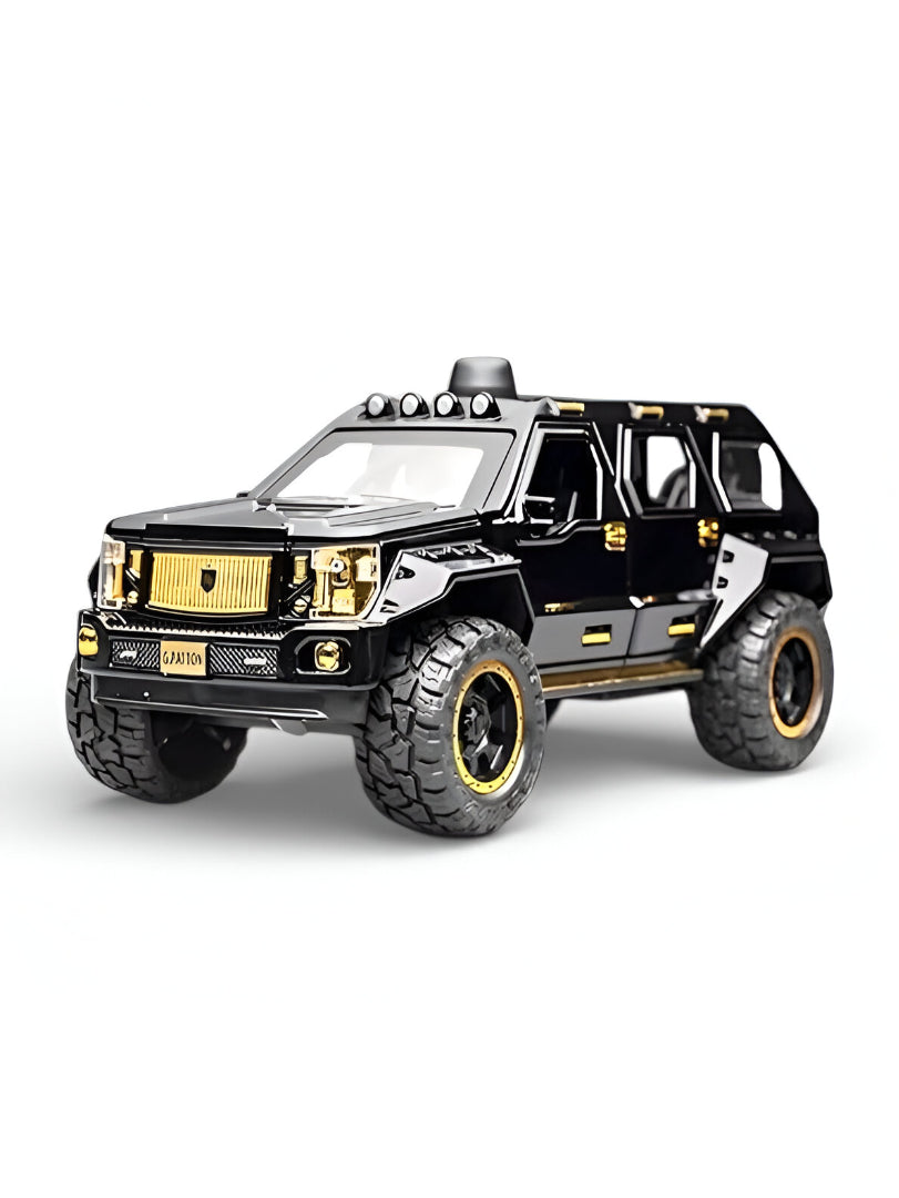 G. Patton GX Off-Road SUV Die-Cast Model Car - 1:24 Scale Alloy Toy Vehicle with Sound & Light, Pull Back Action - Desert Tan LMI14225 - Free Car Inside.