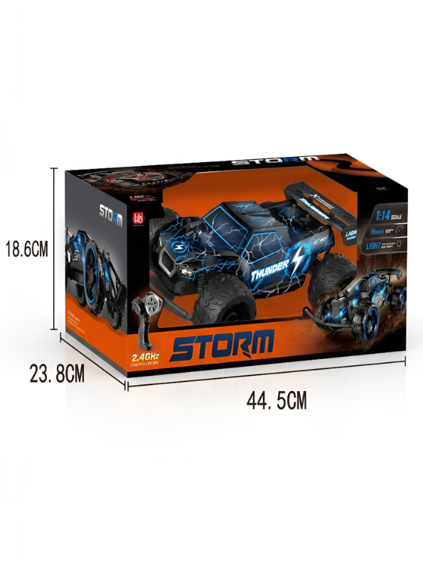 2.4GHz RC Thunderstorm Racing Car – Blue 1:14 Scale High-Speed Off-Road Buggy for Kids & Adults | LMI15590