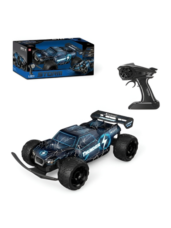 2.4GHz RC Thunderstorm Racing Car – Blue 1:14 Scale High-Speed Off-Road Buggy for Kids & Adults | LMI15590
