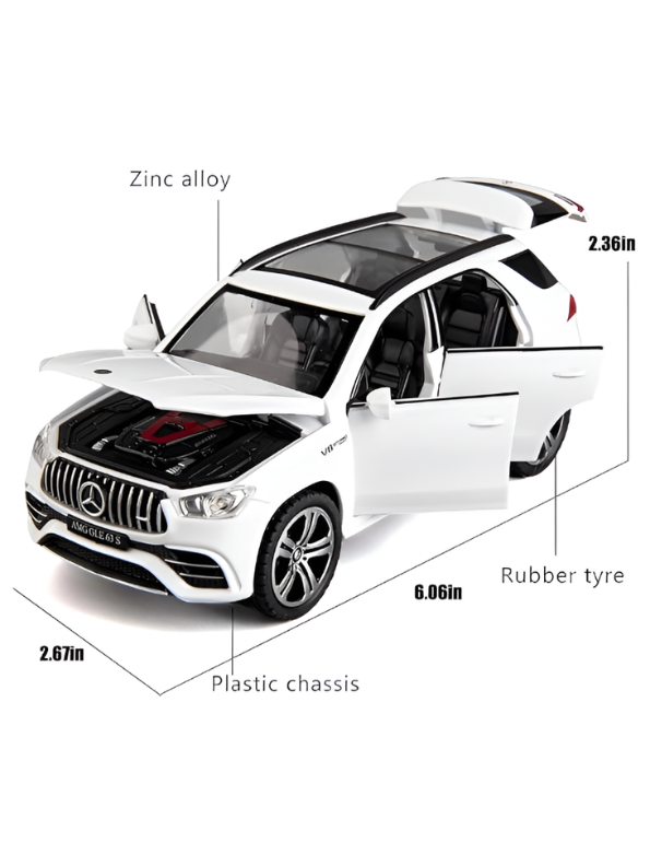 White Mercedes-Benz AMG GLE 63 S Diecast Model Car 1:32 Scale – Premium Metal Luxury SUV Replica with Opening Doors & Sunroof, Collectible LMI15382