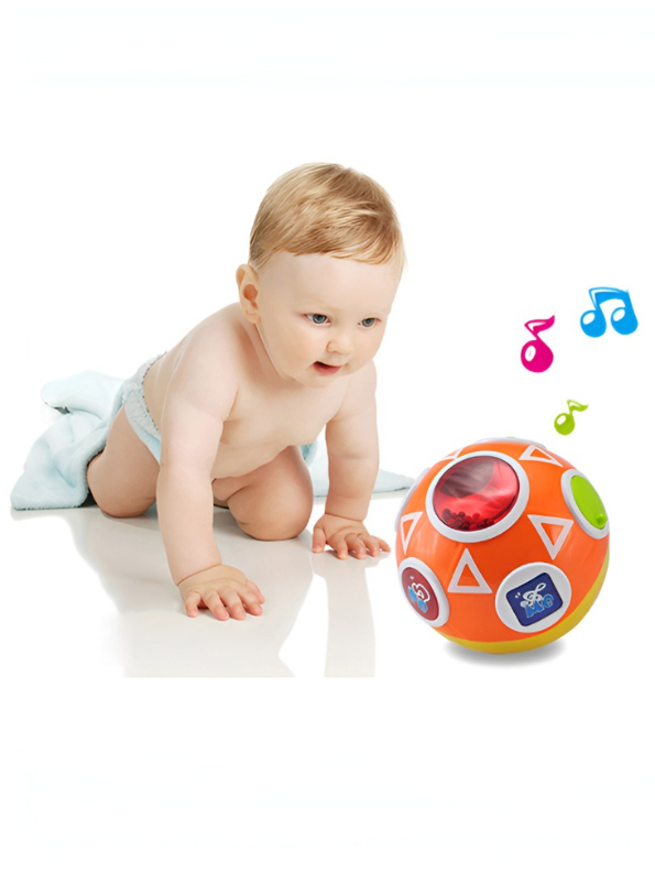 Abero Musical Spin Ball for Toddlers – Interactive Early Learning Sensory Toy with Lights, Animal Sounds & Hand-Eye Coordination Development NX11245