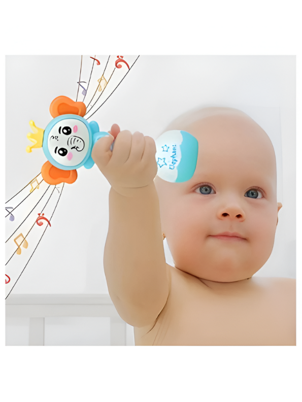 Cute Elephant Hand Bell Baby Toy - Interactive Early Learning Rattle with LED Lights and Music - Perfect Baby Shower Gift for Boys and Girls NX13789