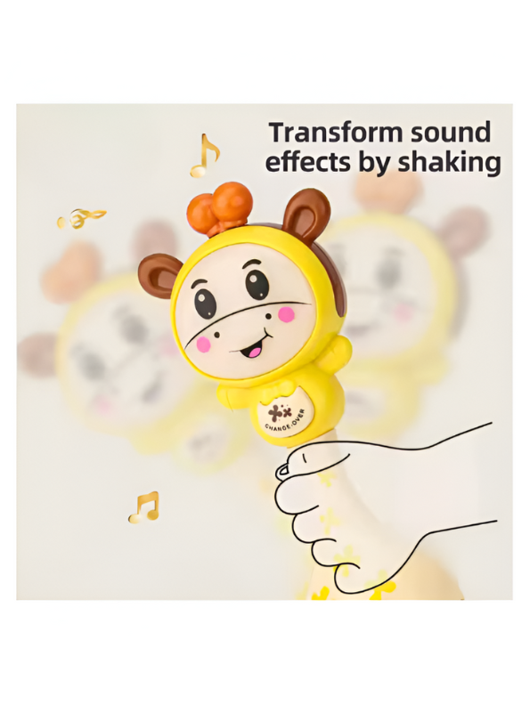 Cute Giraffe Hand Bell Baby Toy - Interactive Early Learning Rattle with LED Lights and Music - Perfect Baby Shower Gift for Boys and Girls NX13789