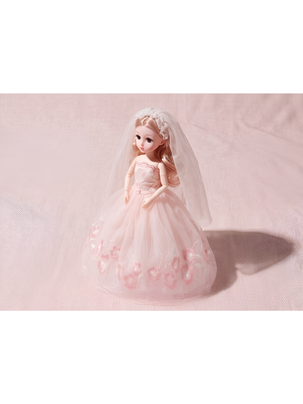 Bridal Doll – Luxury Pink Wedding Dress Dress-Up Toy for Kids LMI13884