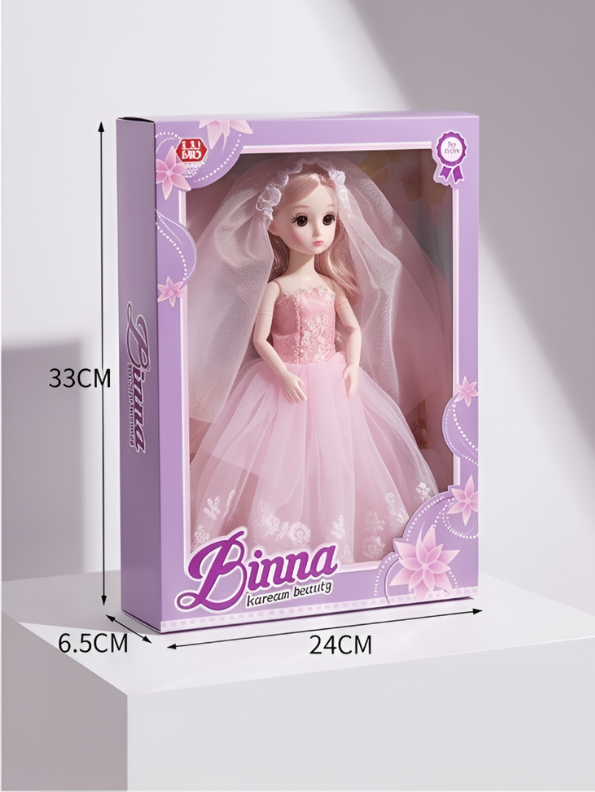 Bridal Doll – Luxury Pink Wedding Dress Dress-Up Toy for Kids LMI13884