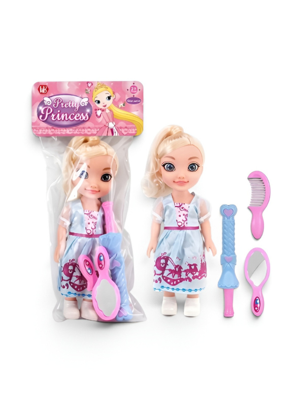 Pretty Princess Mini Doll Gift Set – Includes Mirror, Comb & Accessories LMI11751