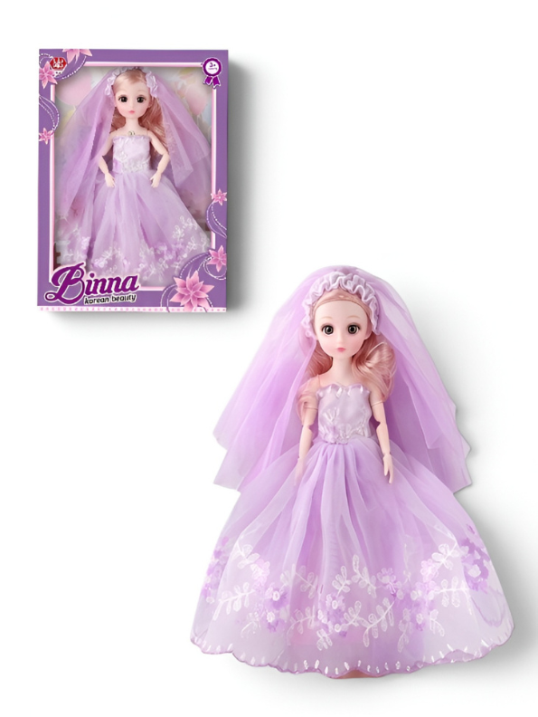 Bridal Doll – Luxury Pink Wedding Dress Dress-Up Toy for Kids LMI13884