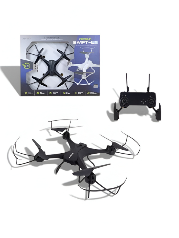 AIRGLE Swift-LX WiFi FPV Drone with Camera – Quadcopter for Adults & Kids, Altitude Hold, Auto-Return, 360° Flips, RC Drone with Controller | LMI15406