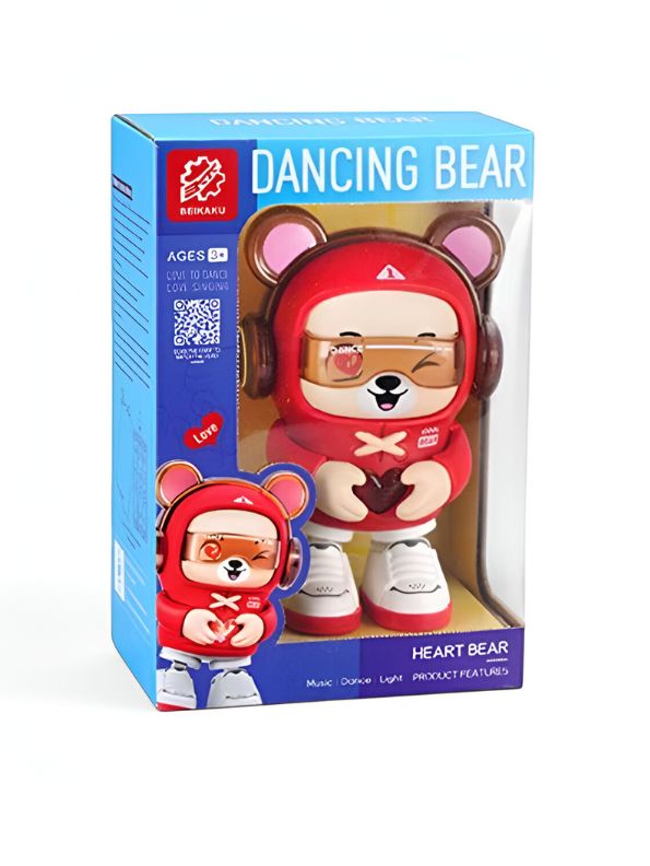 Green - Dancing Bear Musical Toy for Kids – Singing & Walking Electric Bear with Music, LED Lights & Cute Animal Design - LMI14641.