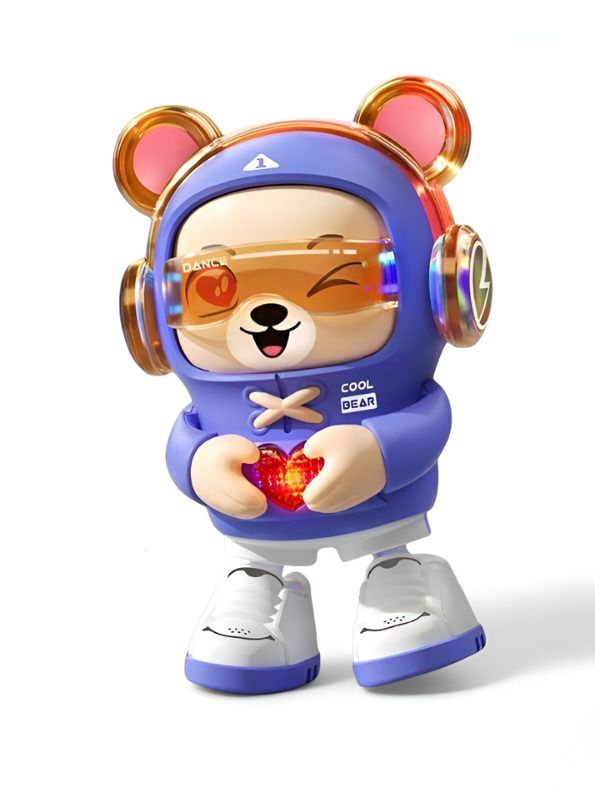 Purple - Dancing Bear Musical Toy for Kids – Singing & Walking Electric Bear with Music, LED Lights & Cute Animal Design - LMI14641.
