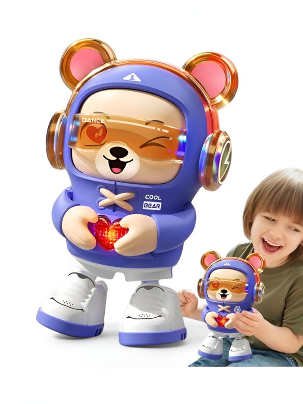 Purple - Dancing Bear Musical Toy for Kids – Singing & Walking Electric Bear with Music, LED Lights & Cute Animal Design - LMI14641.